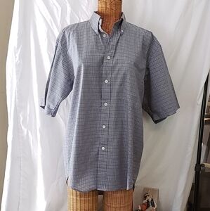 Men's IZOD Short Sleeve Dress Checked Shirt - M